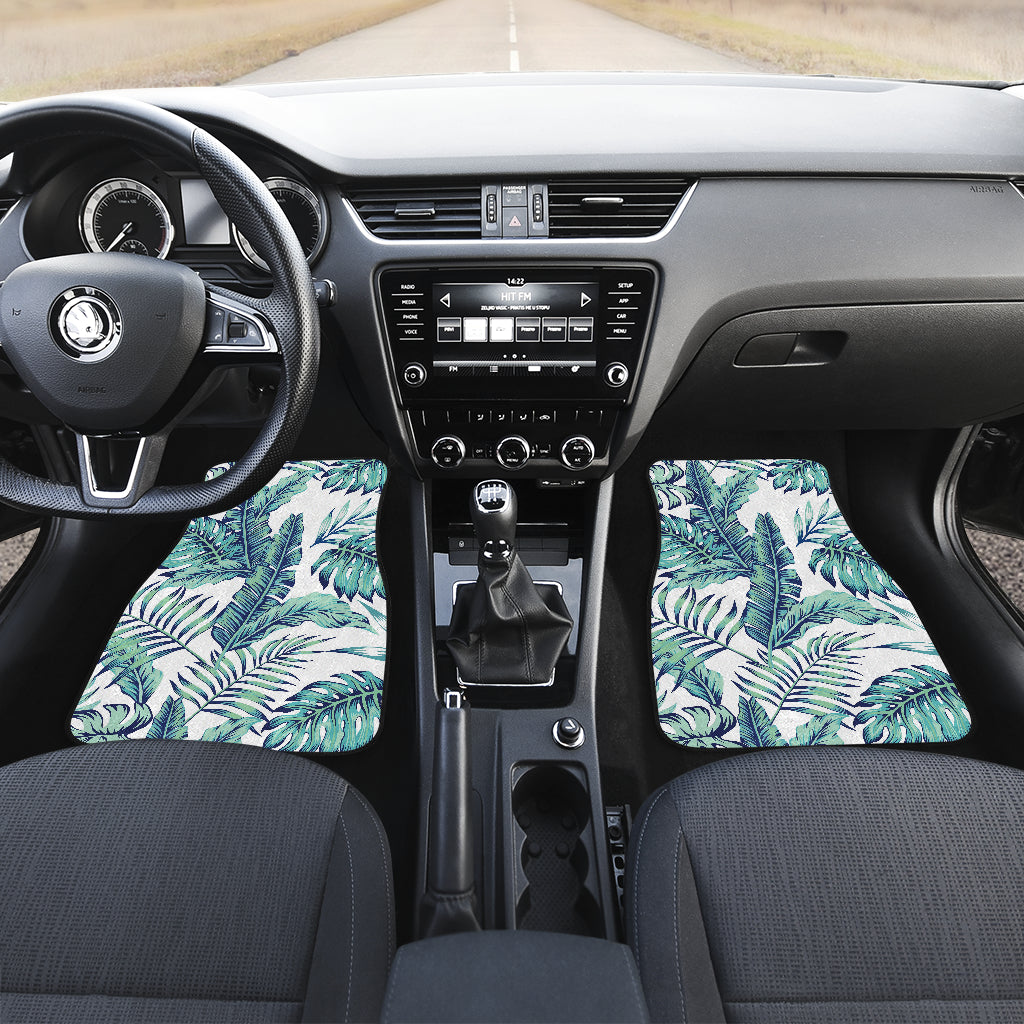 Pattern Tropical Palm Leaves Car Floor Mats Front Back