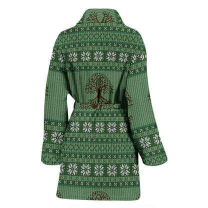 Tree Of Life Knit Style Print Design LKS301 Women Bathrobe