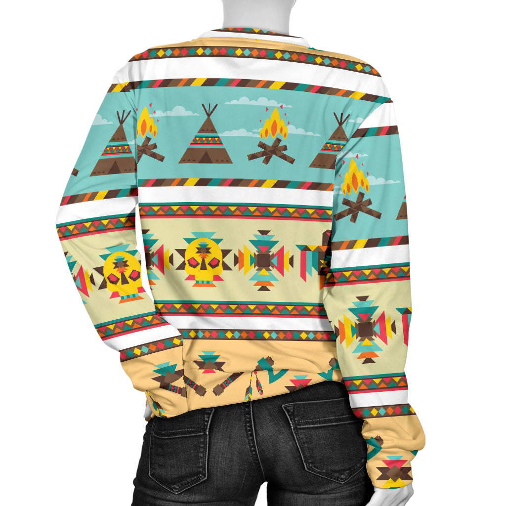 American indian Life Pattern Women Long Sleeve Sweatshirt