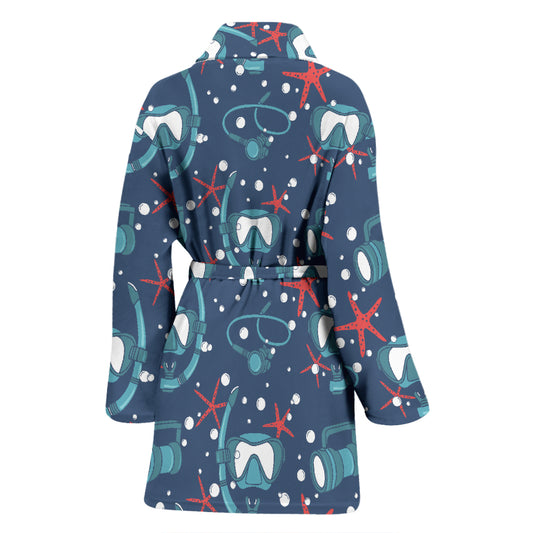 Scuba Equipment Print Design LKS302 Women Bathrobe