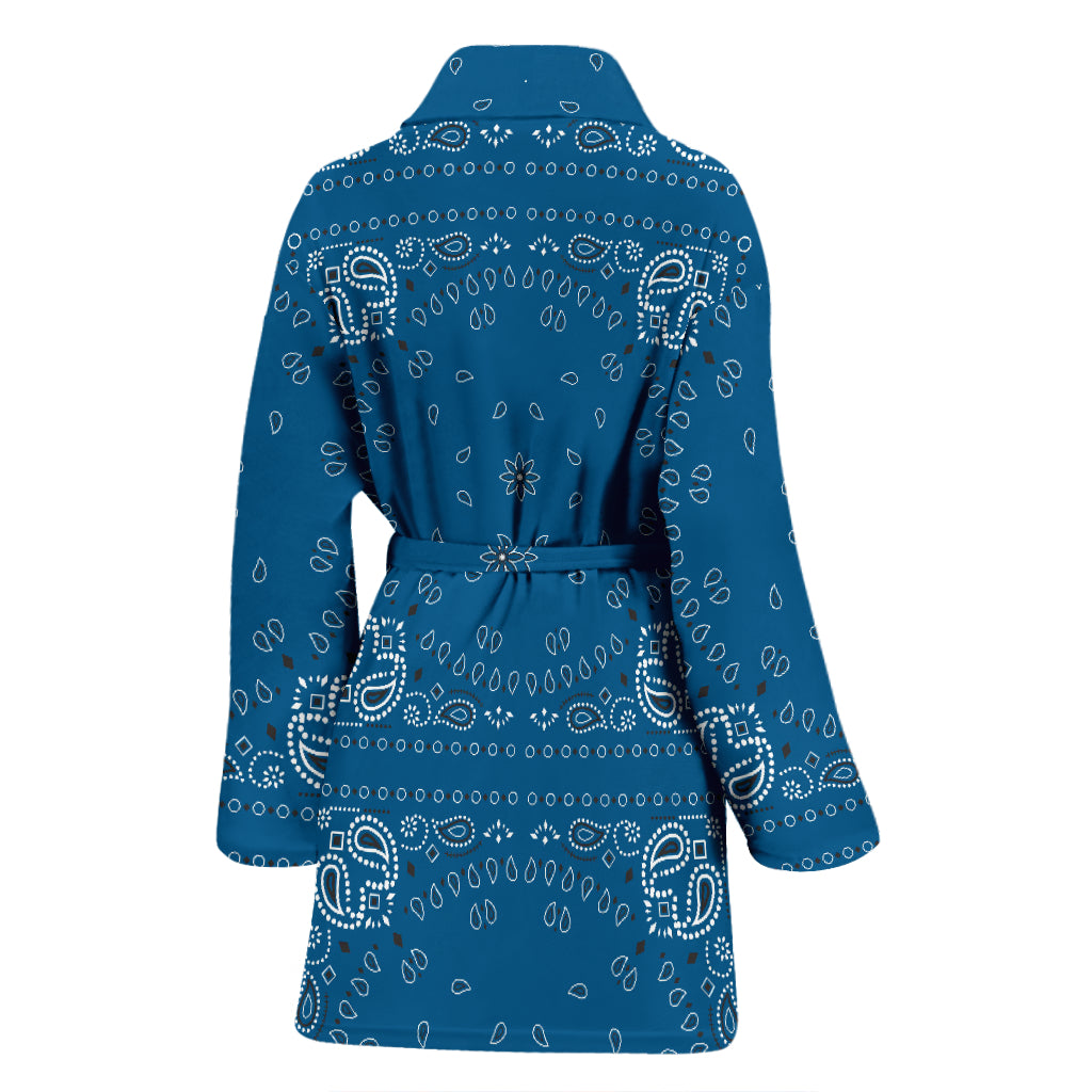 Bandana Blue Print Design LKS301 Women Bathrobe