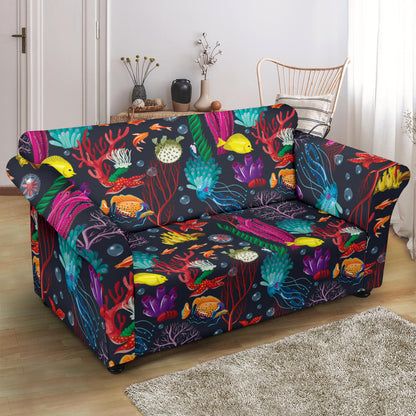 Underwater Cute Print Design LKS303 Loveseat Couch Slipcover