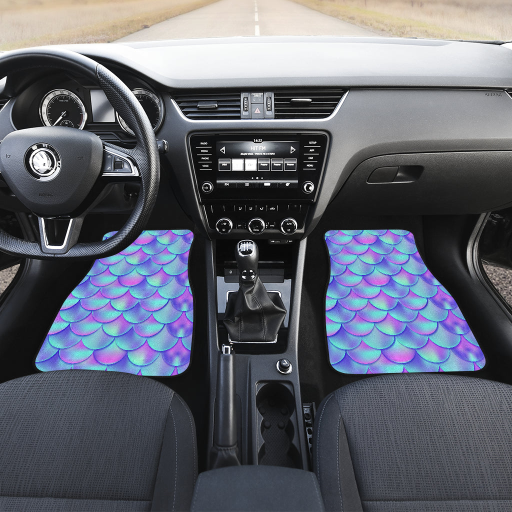 Mermaid Tail Design Print Pattern Car Floor Mats Front Back