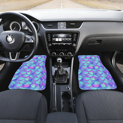 Mermaid Tail Design Print Pattern Car Floor Mats Front Back
