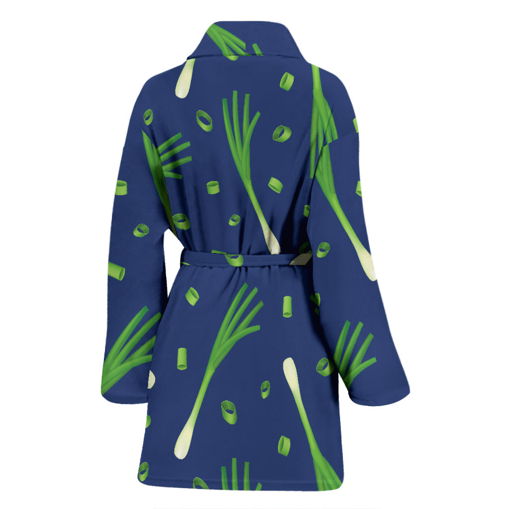 Leek Pattern Print Design 02 Women Bathrobe