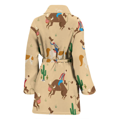 Rodeo Pattern Print Design A02 Women Bathrobe