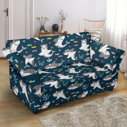 Shark Print Design LKS307 Loveseat Couch Slipcover