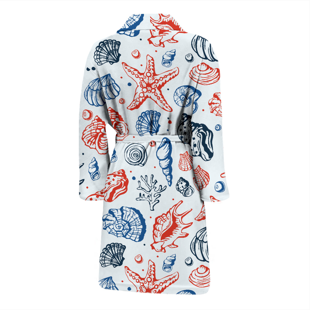 Seashell Print Design LKS307 Men Bathrobe