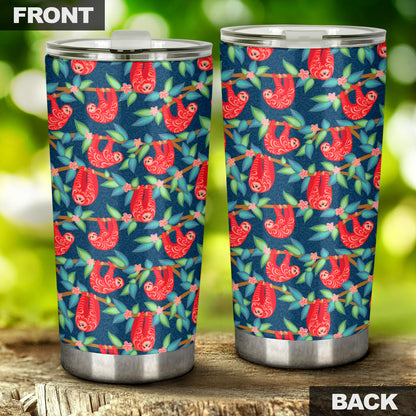 Sloth Red Design Themed Print Tumbler