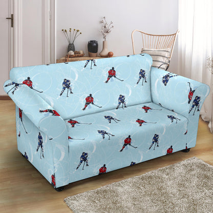 Hockey Player Print Design LKS302 Loveseat Couch Slipcover