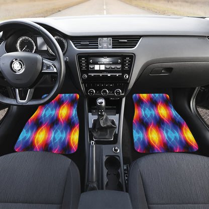 Flame Fire Blue Design Print Car Floor Mats Front Back