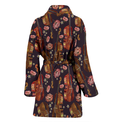 Violin Print Design LKS402 Women Bathrobe