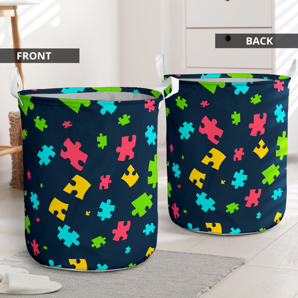 Autism Awareness Colorful Design Print Laundry Basket
