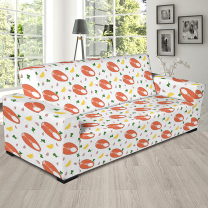Salmon Steak Print Design LKS303 Sofa Slipcover