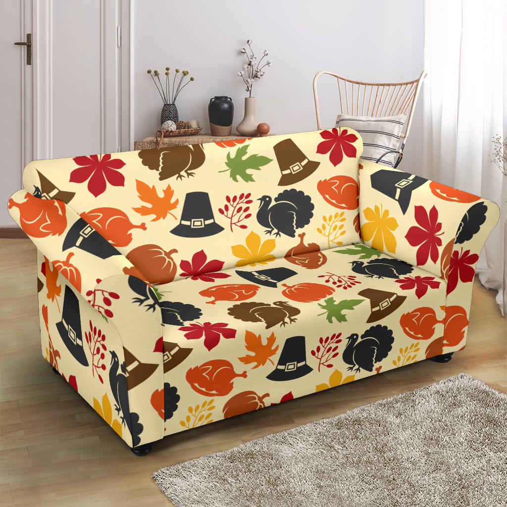Thanksgiving Print Design LKS303 Loveseat Couch Slipcover