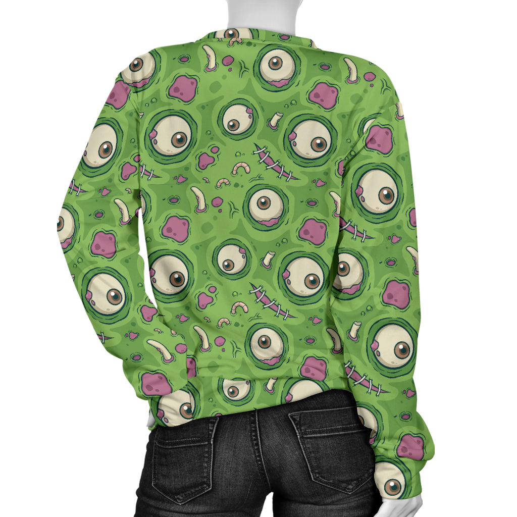 Zombie Eyes Design Pattern Print Women Long Sleeve Sweatshirt
