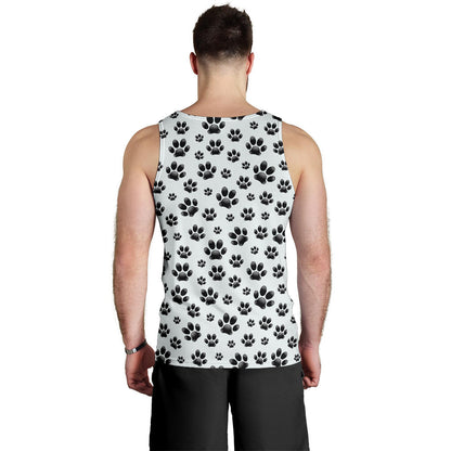 Paw Themed Print Men Tank Top