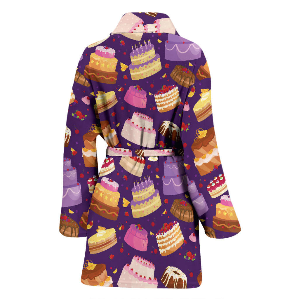 Cake Pattern Print Design 05 Women Bathrobe