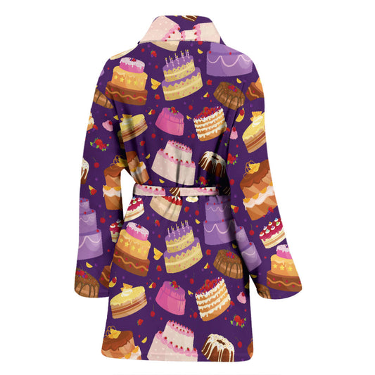 Cake Pattern Print Design 05 Women Bathrobe