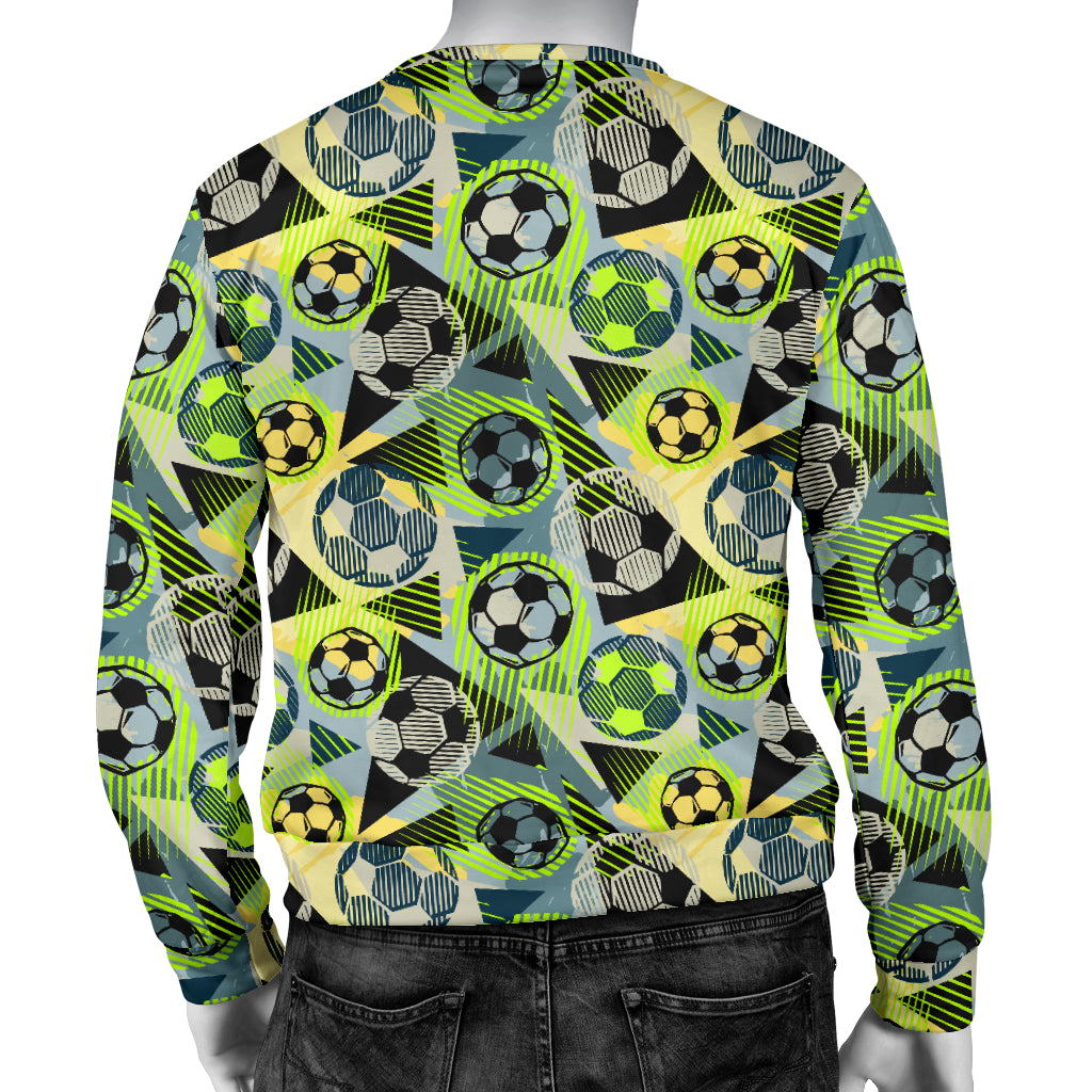 Soccer Ball Themed Print Pattern Men Long Sleeve Sweatshirt