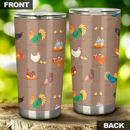 Chicken Happy Print Pattern Tumbler