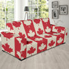 Maple Leaf Pattern Print Design 02 Sofa Slipcover