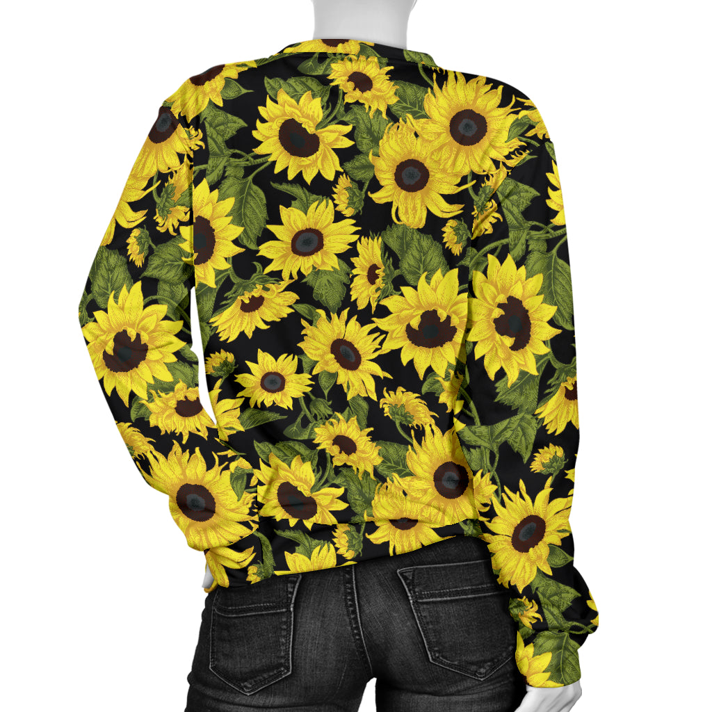 Sunflower Fresh Bright Color Print Women Long Sleeve Sweatshirt