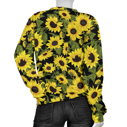 Sunflower Fresh Bright Color Print Women Long Sleeve Sweatshirt