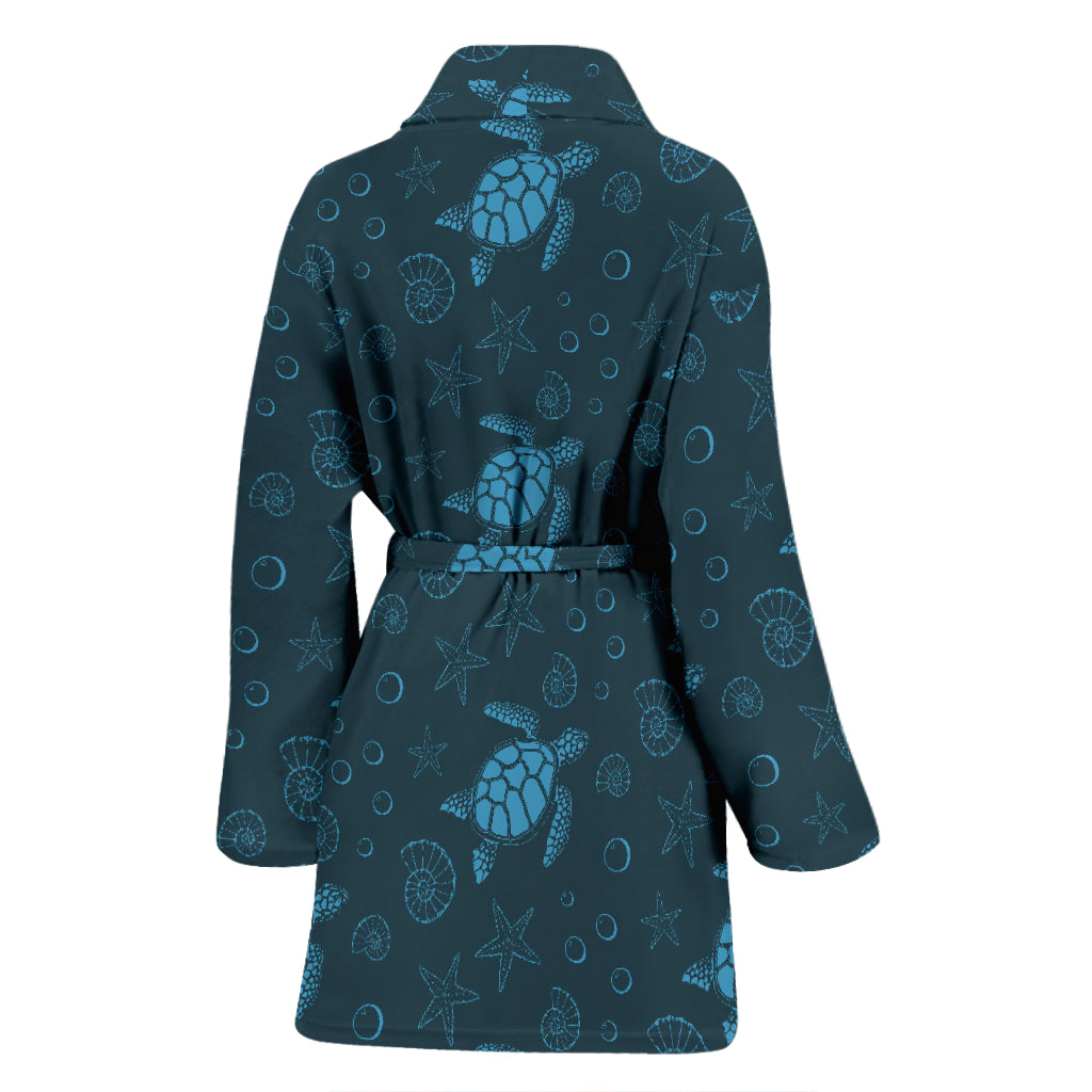 Sea Turtle Print Design LKS308 Women Bathrobe