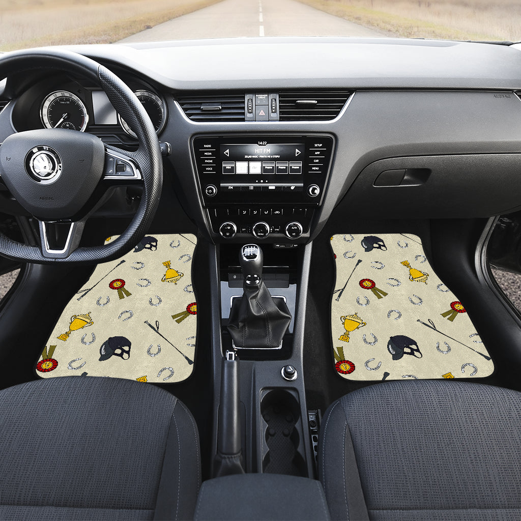 Equestrian Horseshoe Equipment Car Floor Mats Front Back