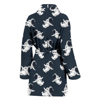 Astronaut Pattern Print Design 02 Women Bathrobe