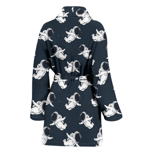 Astronaut Pattern Print Design 02 Women Bathrobe