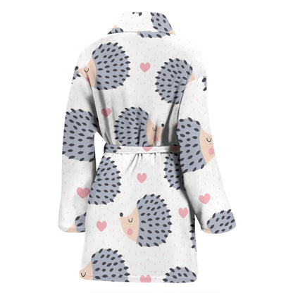 Hedgehog Baby Pattern Print Design 03 Women Bathrobe