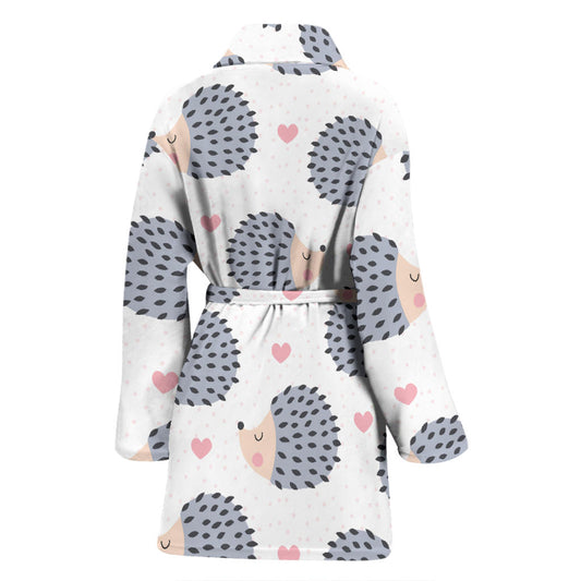 Hedgehog Baby Pattern Print Design 03 Women Bathrobe