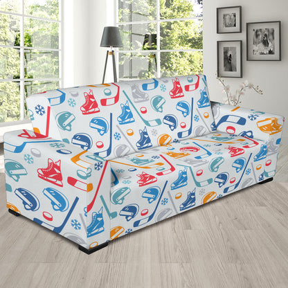 Hockey Equipment Print Design LKS301 Sofa Slipcover