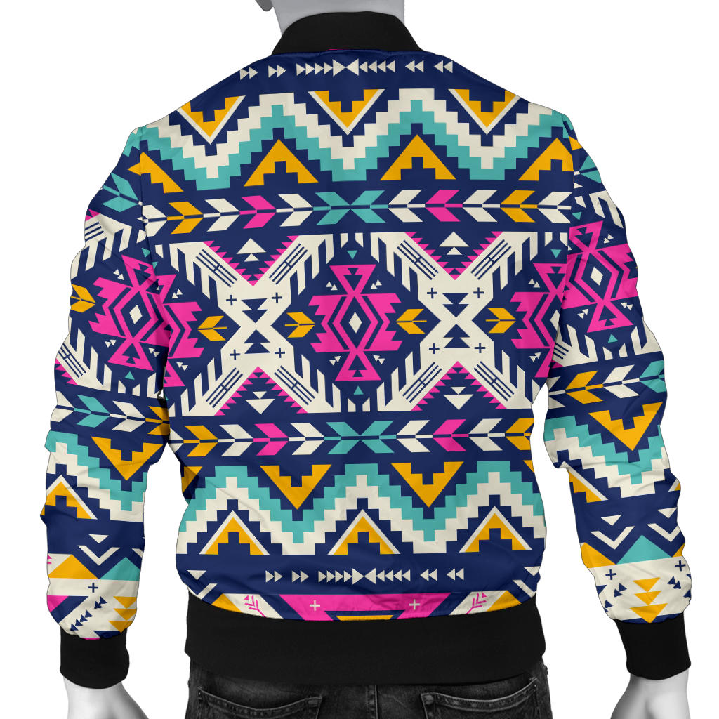Aztec Pink Geometric Print Pattern Men Bomber Jacket