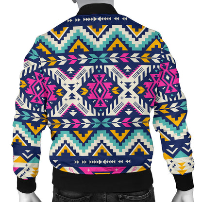 Aztec Pink Geometric Print Pattern Men Bomber Jacket