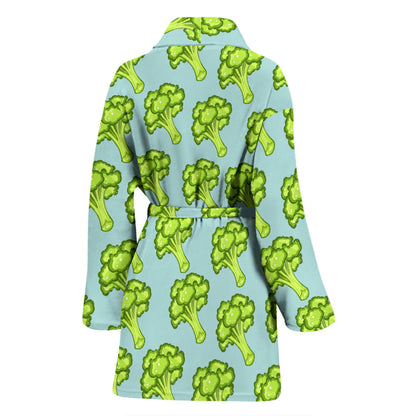 Broccoli Pattern Print Design 02 Women Bathrobe
