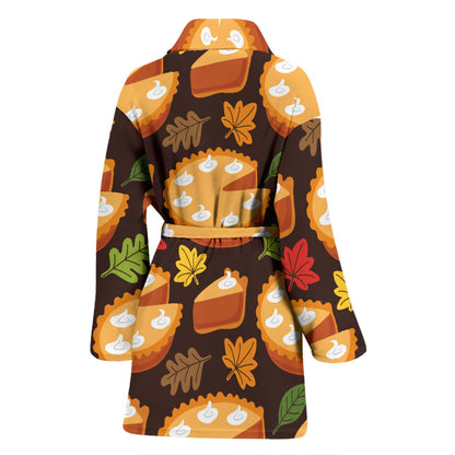 Pie Pattern Print Design A03 Women Bathrobe