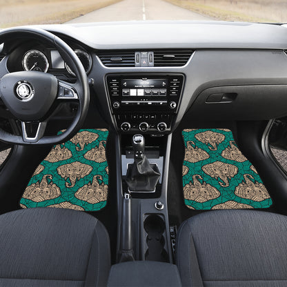 Boho Head Elephant Car Floor Mats Front Back
