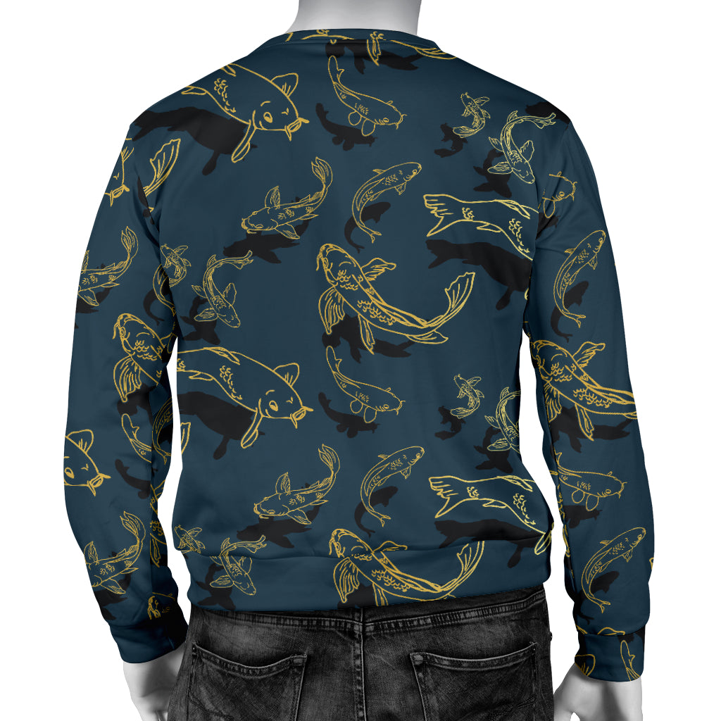 Koi Carp Gold Design Themed Print Men Long Sleeve Sweatshirt