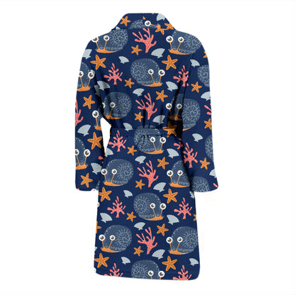 Snail Print Design LKS402 Men Bathrobe