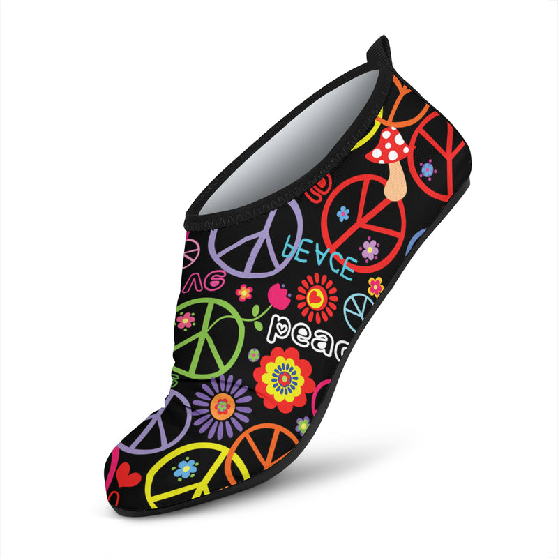 Peace Sign Colorful Design Print Aqua Water Shoes