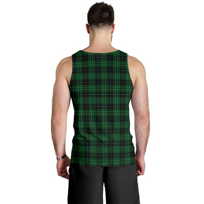 Green Tartan Plaid Pattern Men Tank Top