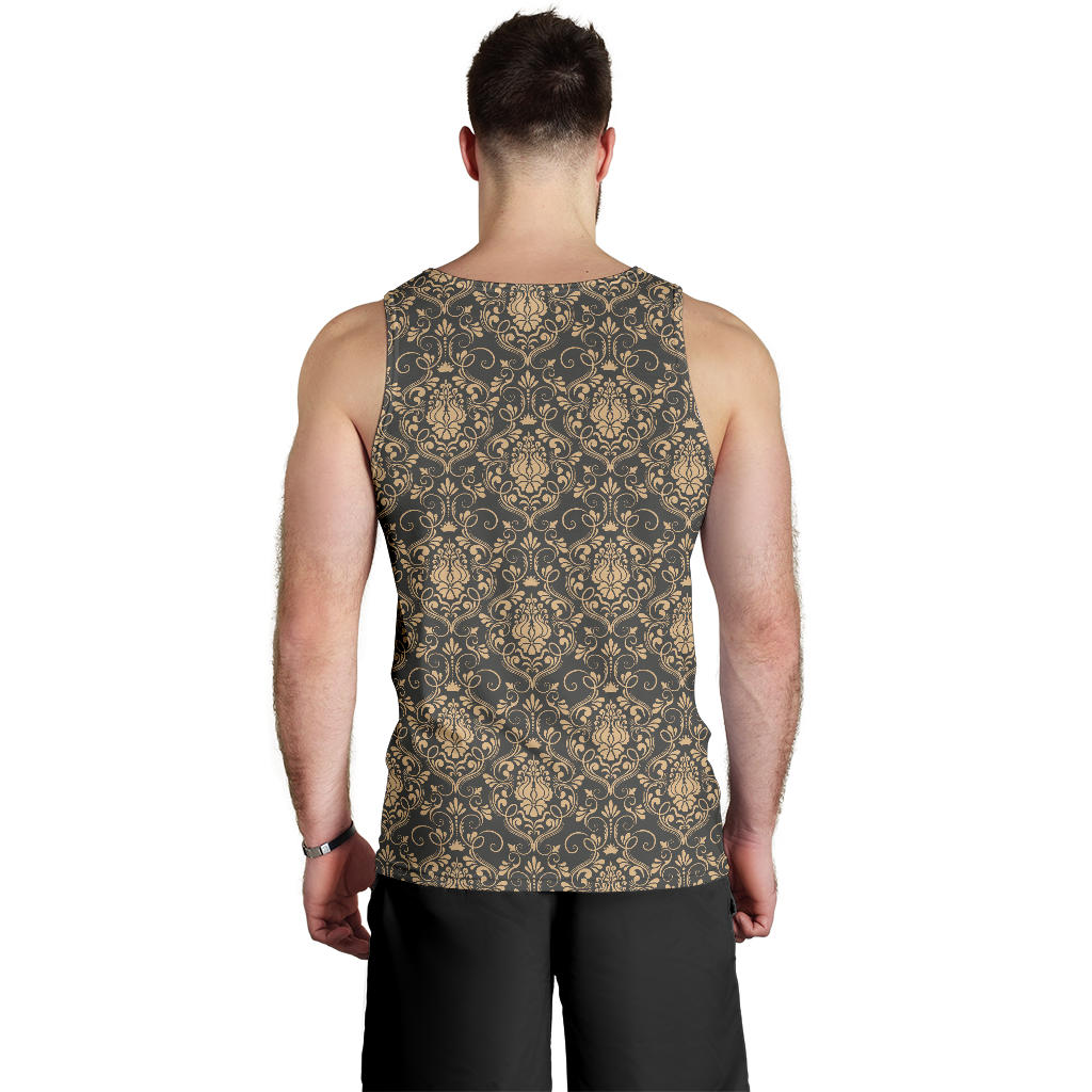 Damask Elegant Luxury Print Pattern Men Tank Top