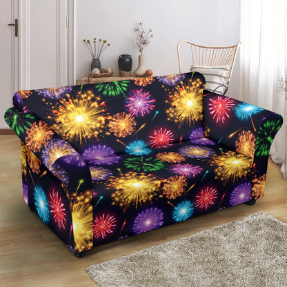 Firework Print Design LKS305 Loveseat Couch Slipcover