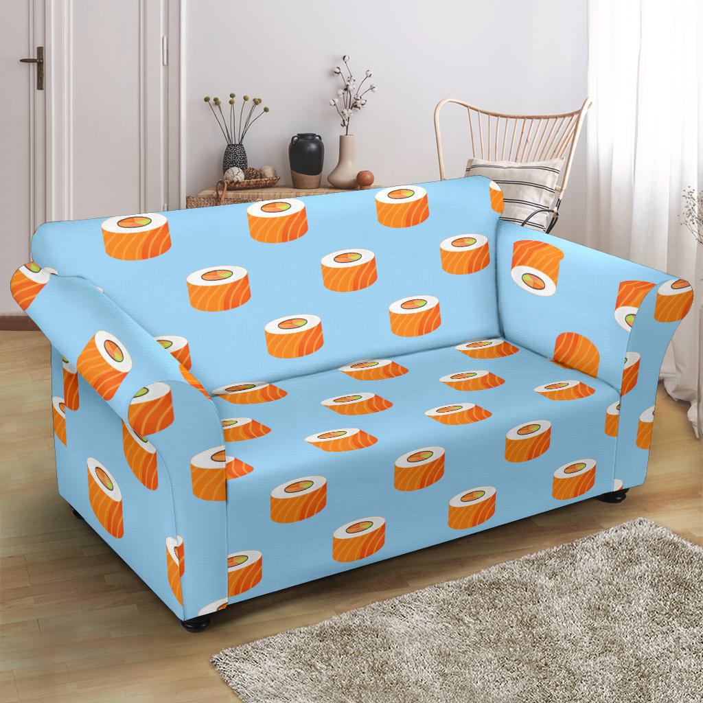 Salmon Sushi Print Design LKS307 Loveseat Couch Slipcover