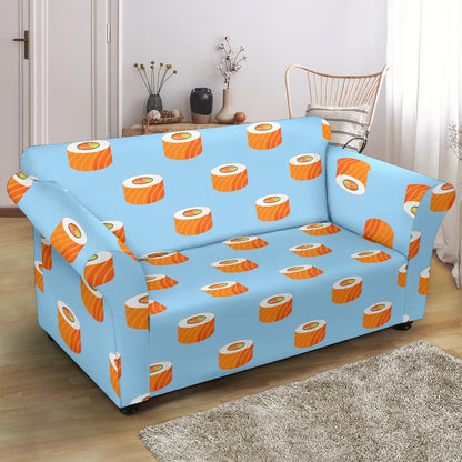 Salmon Sushi Print Design LKS307 Loveseat Couch Slipcover