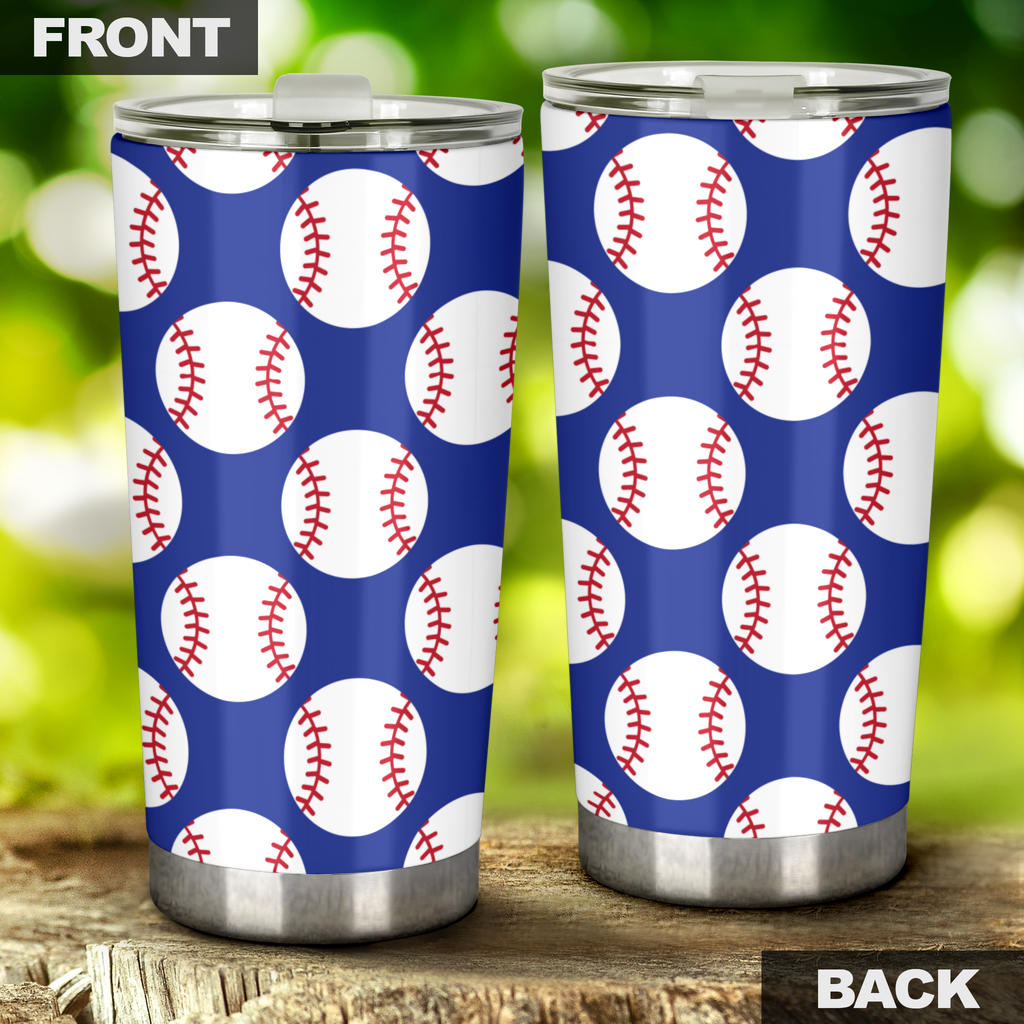 Baseball Blue Background Tumbler