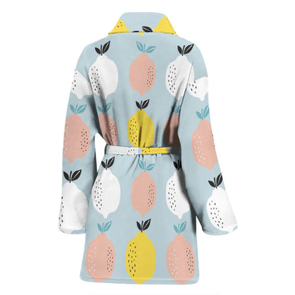 Citrus Pattern Print Design 03 Women Bathrobe